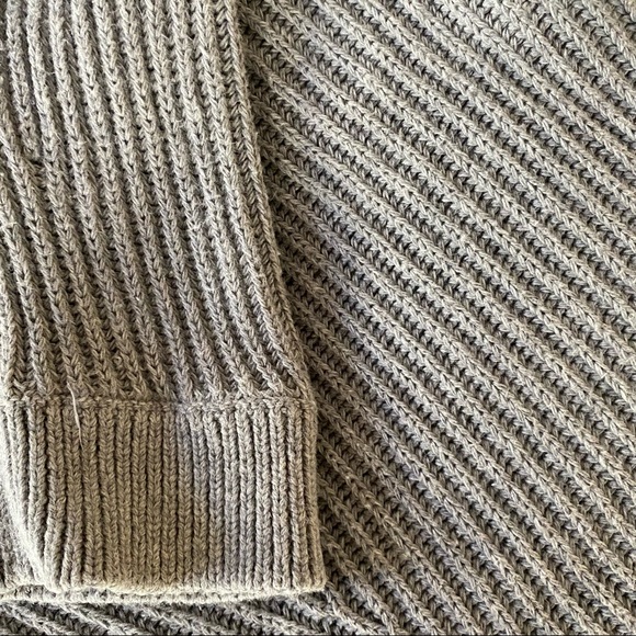 Vince Rib Knit Raglan Grey Cotton Sweater Long Sleeve Slouchy Ribbed Pullover XS - Picture 5 of 8